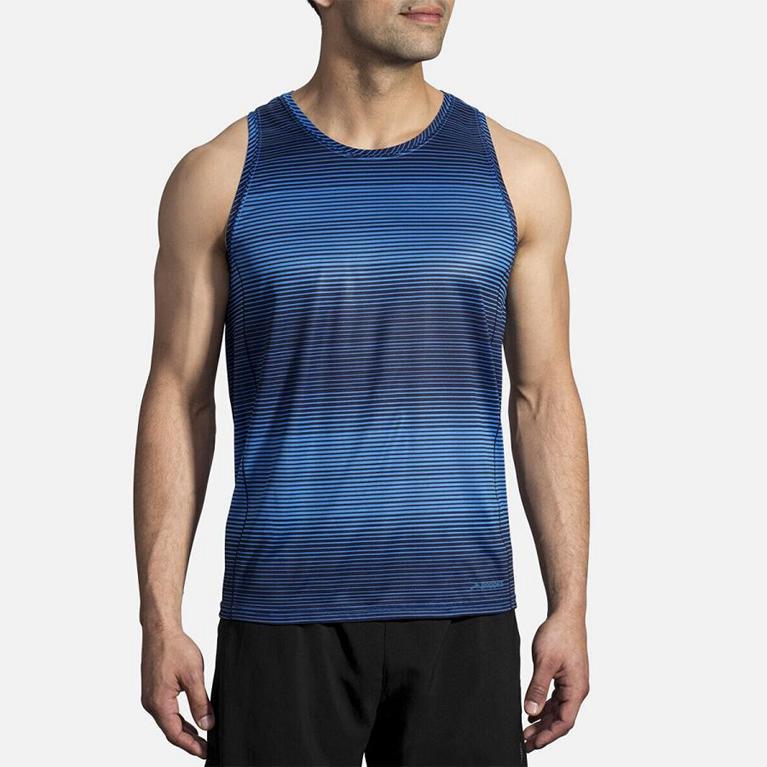 Brooks Ghost Running Tank Top - Men's - Blue (62048-BGHI)